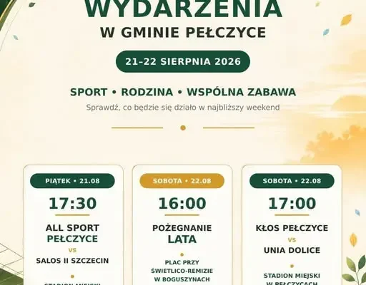 Weekend pełen atrakcji w gminie Pełczyce: mecze, pożegnanie lata i rodzinna zabawa