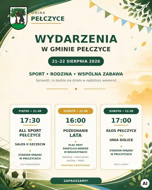 Weekend pełen atrakcji w gminie Pełczyce: mecze, pożegnanie lata i rodzinna zabawa