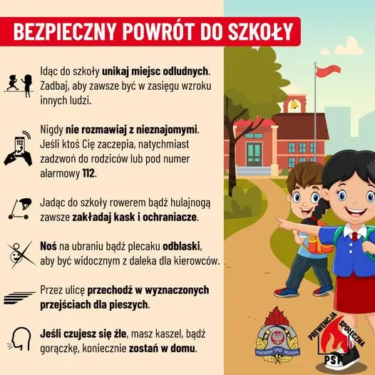 Bezpieczny powrót do szkoły – przypomnienie zasad od strażaków