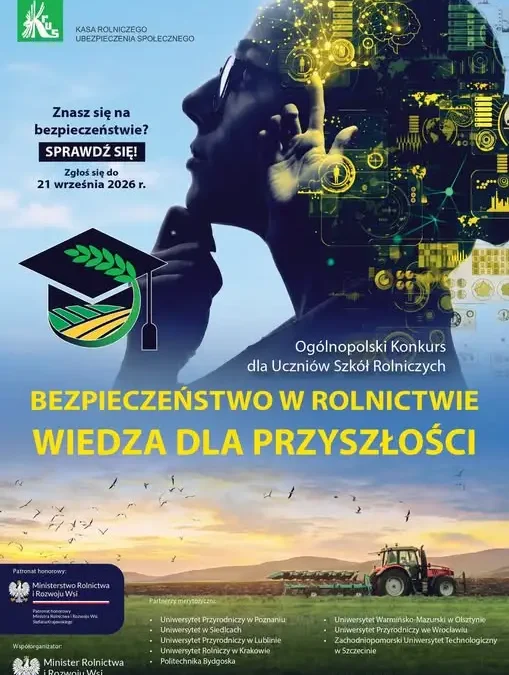Konkurs KRUS dla uczniów szkół rolniczych – szansa na nagrody finansowe