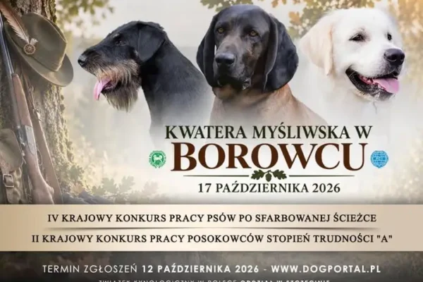 Borowiec: IV Krajowy Konkurs Pracy Psów po sfarbowanej ścieżce już 17 października