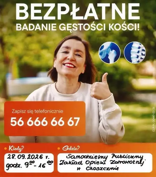 Bezpłatne badanie gęstości kości w Choszcznie – 28 września