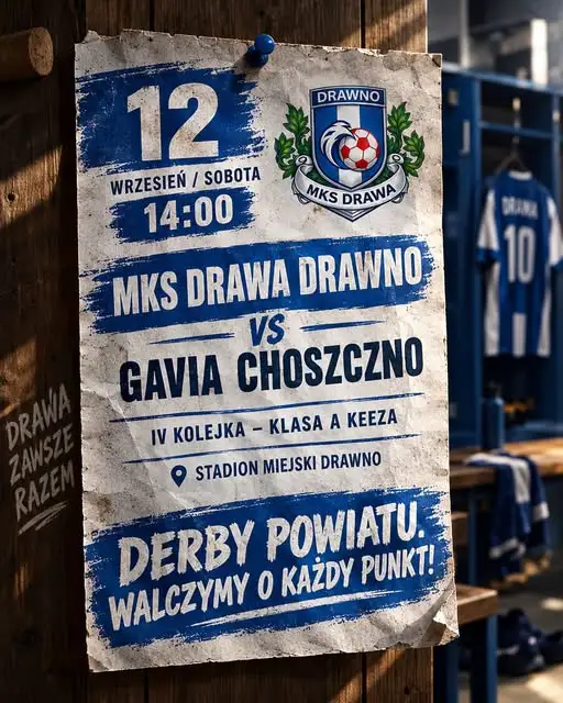 Derby powiatu w Drawnie – MKS Drawa zmierzy się z Gavią Choszczno