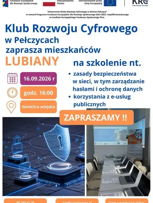 Bezpłatne szkolenie cyfrowe w Lubianie – już 16 września