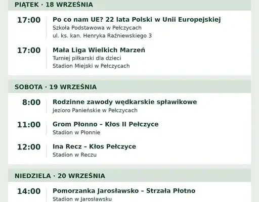Weekend pełen atrakcji w gminie Pełczyce – spotkania, sport i wędkowanie