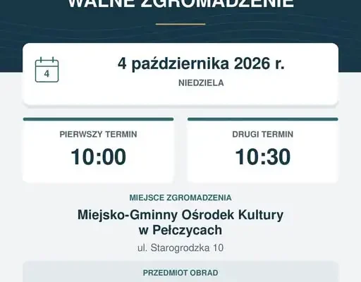 Nadzwyczajne Walne Zgromadzenie Koła PZW nr 1 w Pełczycach – 4 października 2026