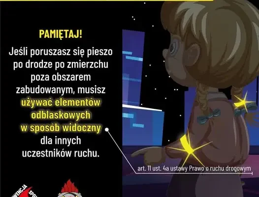 Jesienna kampania PSP Choszczno: odblaski ratują życie na drodze
